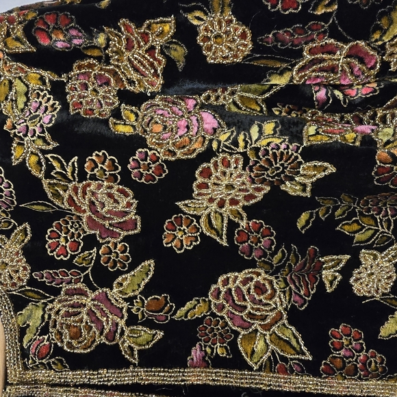 Papell Boutique Floral Embroidered Blazer - Black and Gold - Picture 12 of 14